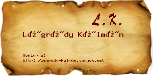 Légrády Kálmán névjegykártya